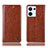 Leather Case Stands Flip Cover Holder H04P for Oppo Reno8 5G Light Brown
