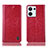 Leather Case Stands Flip Cover Holder H04P for Oppo Reno8 5G Red