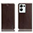 Leather Case Stands Flip Cover Holder H04P for Oppo Reno8 Pro 5G Brown