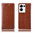 Leather Case Stands Flip Cover Holder H04P for Oppo Reno8 Pro+ Plus 5G Light Brown