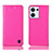 Leather Case Stands Flip Cover Holder H04P for Oppo Reno9 5G Hot Pink