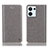 Leather Case Stands Flip Cover Holder H04P for Oppo Reno9 Pro 5G Gray