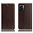 Leather Case Stands Flip Cover Holder H04P for Realme V23 5G Brown