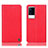 Leather Case Stands Flip Cover Holder H04P for Vivo iQOO 8 5G Red