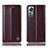Leather Case Stands Flip Cover Holder H04P for Xiaomi Mi 12 5G Brown