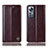 Leather Case Stands Flip Cover Holder H04P for Xiaomi Mi 12 Lite 5G Brown