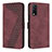 Leather Case Stands Flip Cover Holder H04X for Vivo Y20 Red Wine