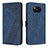 Leather Case Stands Flip Cover Holder H04X for Xiaomi Poco X3 Blue