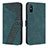 Leather Case Stands Flip Cover Holder H04X for Xiaomi Redmi 9i Green