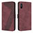 Leather Case Stands Flip Cover Holder H04X for Xiaomi Redmi 9i Red Wine