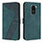Leather Case Stands Flip Cover Holder H04X for Xiaomi Redmi Note 9 Green