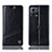 Leather Case Stands Flip Cover Holder H05P for Motorola Moto Edge 30 Fusion 5G Black