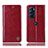 Leather Case Stands Flip Cover Holder H05P for Motorola Moto Edge 30 Pro 5G Red