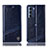 Leather Case Stands Flip Cover Holder H05P for Motorola Moto Edge S30 5G Blue