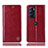 Leather Case Stands Flip Cover Holder H05P for Motorola Moto Edge X30 5G Red