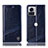 Leather Case Stands Flip Cover Holder H05P for Motorola Moto Edge X30 Pro 5G Blue