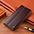 Leather Case Stands Flip Cover Holder H05P for Motorola Moto G Power (2022) Brown
