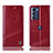 Leather Case Stands Flip Cover Holder H05P for Motorola Moto G200 5G Red