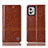 Leather Case Stands Flip Cover Holder H05P for Motorola Moto G32 Light Brown