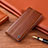 Leather Case Stands Flip Cover Holder H05P for Oppo A11s Light Brown