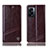 Leather Case Stands Flip Cover Holder H05P for Oppo A56S 5G Brown