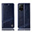 Leather Case Stands Flip Cover Holder H05P for Oppo F19 Pro+ Plus 5G Blue