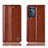 Leather Case Stands Flip Cover Holder H05P for Oppo K9S 5G Light Brown