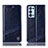 Leather Case Stands Flip Cover Holder H05P for Oppo Reno6 Pro+ Plus 5G Blue