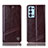 Leather Case Stands Flip Cover Holder H05P for Oppo Reno6 Pro+ Plus 5G Brown