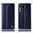 Leather Case Stands Flip Cover Holder H05P for Oppo Reno7 Pro 5G Blue