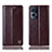 Leather Case Stands Flip Cover Holder H05P for Oppo Reno7 Pro 5G Brown