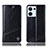 Leather Case Stands Flip Cover Holder H05P for Oppo Reno8 5G Black