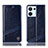 Leather Case Stands Flip Cover Holder H05P for Oppo Reno8 5G Blue