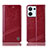 Leather Case Stands Flip Cover Holder H05P for Oppo Reno8 5G Red