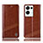 Leather Case Stands Flip Cover Holder H05P for Oppo Reno8 Pro+ Plus 5G Light Brown