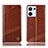 Leather Case Stands Flip Cover Holder H05P for Oppo Reno9 Pro 5G Light Brown