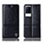 Leather Case Stands Flip Cover Holder H05P for Vivo iQOO 8 5G Black