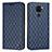 Leather Case Stands Flip Cover Holder H05X for Xiaomi Redmi Note 9 Blue