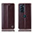 Leather Case Stands Flip Cover Holder H06P for Motorola Moto Edge 30 Pro 5G Brown