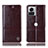 Leather Case Stands Flip Cover Holder H06P for Motorola Moto Edge X30 Pro 5G Brown