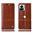 Leather Case Stands Flip Cover Holder H06P for Motorola Moto Edge X30 Pro 5G Light Brown