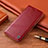 Leather Case Stands Flip Cover Holder H06P for Motorola Moto G Power (2022) Red