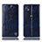 Leather Case Stands Flip Cover Holder H06P for Motorola Moto G50 5G Blue