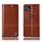 Leather Case Stands Flip Cover Holder H06P for Motorola Moto G50 5G Light Brown