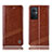 Leather Case Stands Flip Cover Holder H06P for OnePlus Nord N20 5G Light Brown