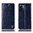 Leather Case Stands Flip Cover Holder H06P for OnePlus Nord N300 5G Blue