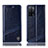 Leather Case Stands Flip Cover Holder H06P for Oppo A53s 5G Blue