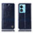 Leather Case Stands Flip Cover Holder H06P for Oppo A58x 5G Blue