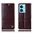 Leather Case Stands Flip Cover Holder H06P for Oppo A58x 5G Brown