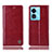 Leather Case Stands Flip Cover Holder H06P for Oppo A58x 5G Red